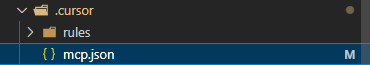 Cursor MCP Configuration File Directory View (.cursor/mcp.json)