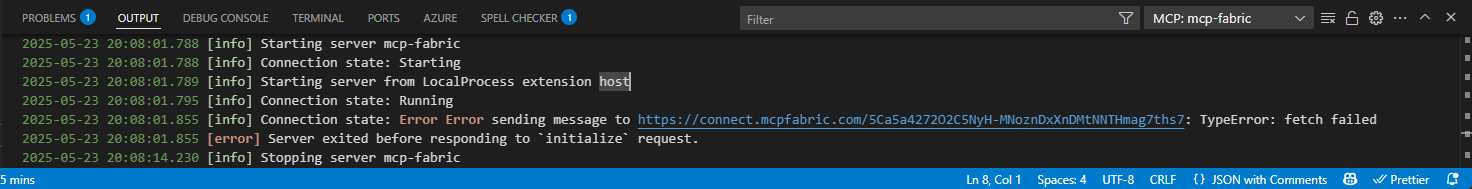 Check VSCode MCP Client Logs