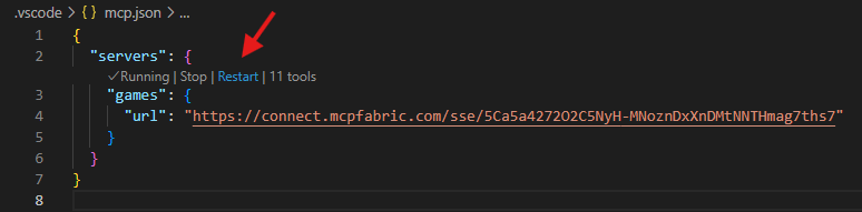 Restart VSCode MCP Client